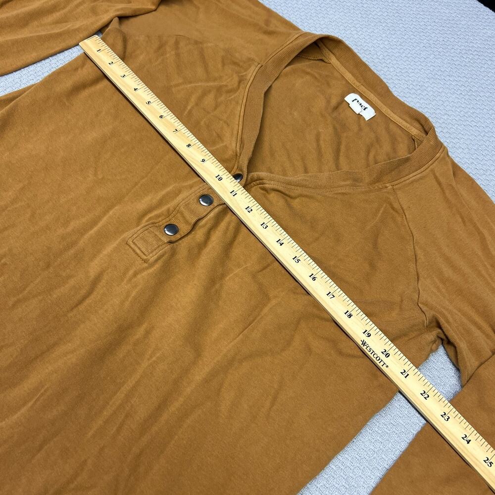 Pact Women's Henley Sweatshirt in Mustard Brown - Picture 7 of 7